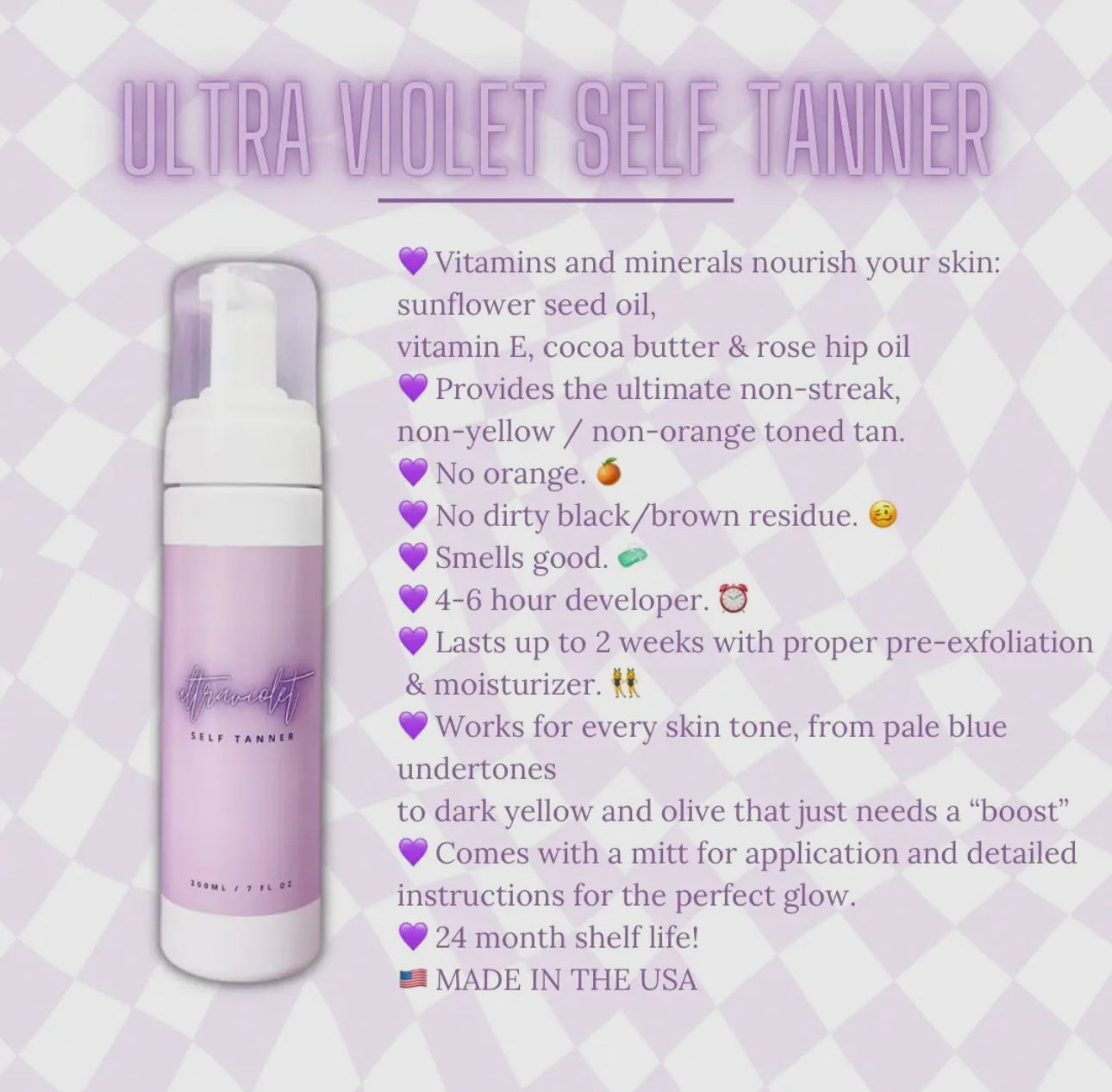 Ultra Violet Self Tanning Mousse