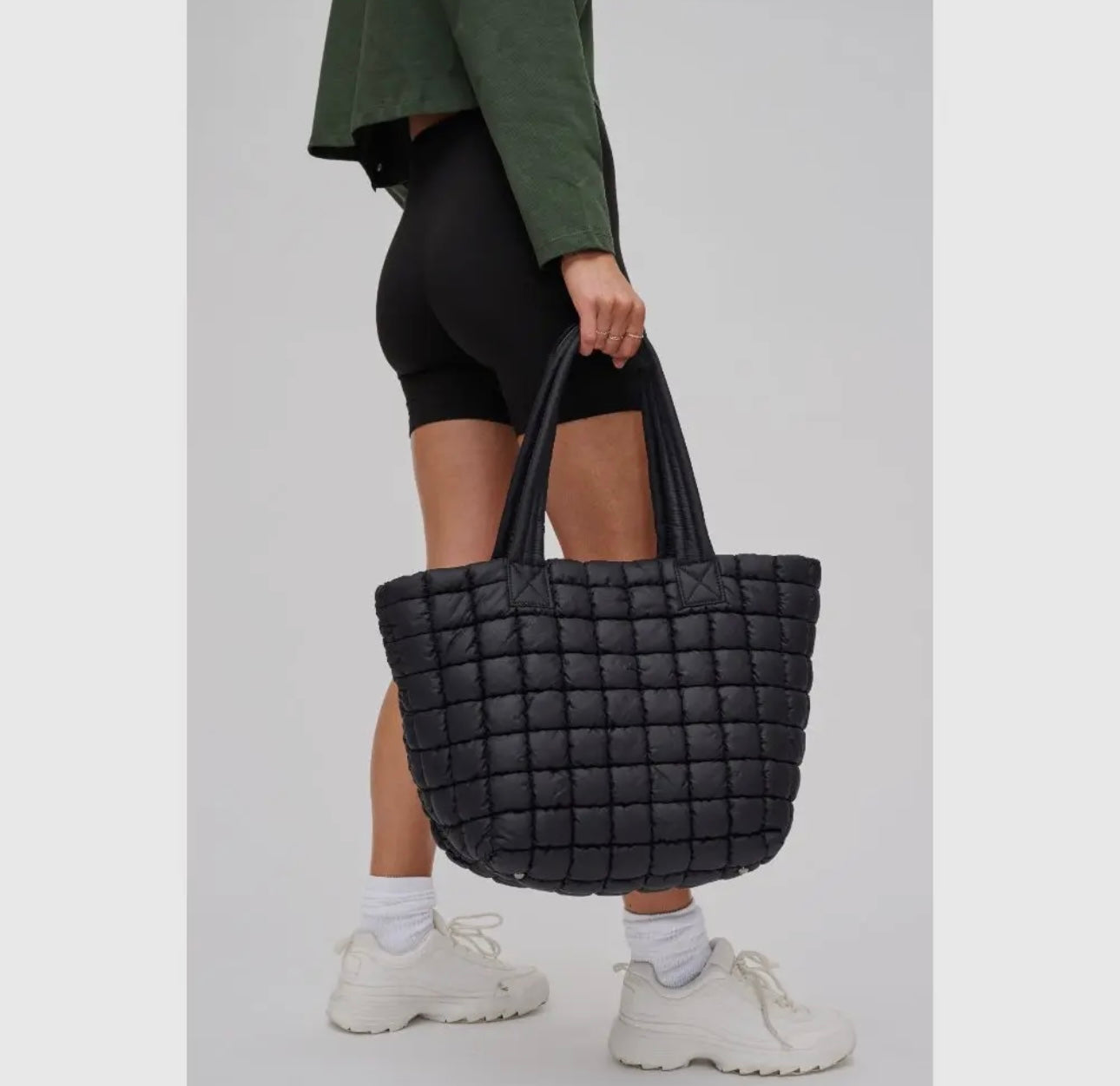 Quilted Puffer Nylon Tote Bag